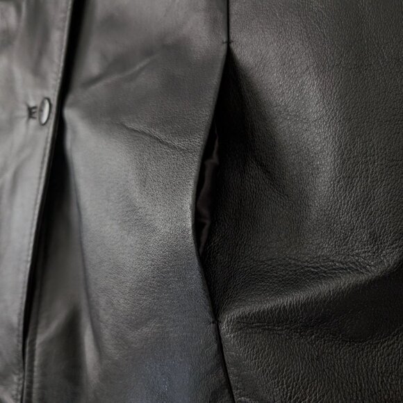 TERRY LEWIS Detachable Coat Women's L Black Leather Faux Fur 2 In 1 Pockets - Picture 8 of 16